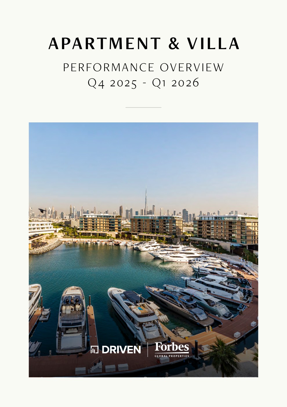 Apartment & Villa Performance Overview Q4 2025 – Q1 2026 — first page of the original PDF